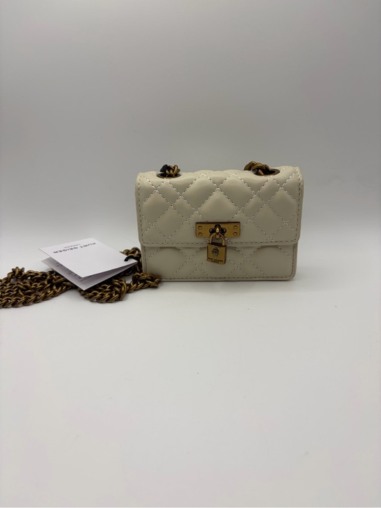 Kurt Geiger Handbags - Kurt Geiger Cream Quilted Micro  Crossbody with Gold Chain